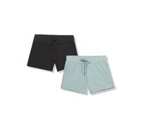 Danskin Women's 2 Pack New Reverie Shorts, Black Salt/Tidewater Teal, L