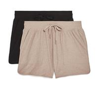 Danskin Women's 2 Pack New Reverie Shorts, Chai Heather/Black Salt, M