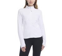 Danskin Women's Athletic Full Zip Corset Yoga Jacket, Bright White, M