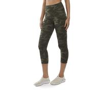Danskin Women's Capri Leggings, Olive Camo Print, S