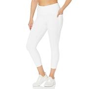 Danskin Women's Curved Contour Capri Legging, White, XL