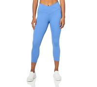 Danskin Women's Endurance Crossover Waist Crop Leggings, Blue Yonder, M