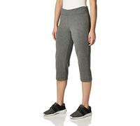 Danskin Women's Essential Sl it Crop Pant Casual, Charcoal Grey Heather, Large