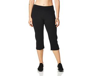 Danskin Women's Everyday Basic Capri Casual Pants, Black, XL