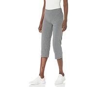 Danskin Women's Everyday Basic Capri Pants Yoga, Charcoal Grey Heather, M