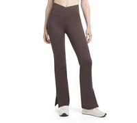 Danskin Women's Side Slit Flare Leg Yoga Pants, Espresso, S