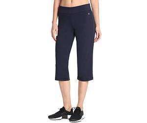 Danskin Women's Sl it Yoga Crop Pant, Midnight Navy, XL