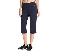Danskin Women's Sleek Fit Yoga Crop Pant, Midnight Navy, S