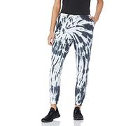 Danskin Women's Spiral Tie Dye Sweatpant, Black Salt Tie Dye, Large