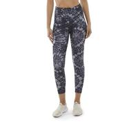 Danskin Women's Swirl Performance 7/8 Leggings, Black Salt Tie Dye, Large