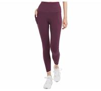 Danskin Women's Ultra High Legging Tight with Pockets, Italian Plum, S