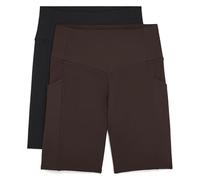 Danskin Women's Yoga Shorts, Black/Espresso Salt, XS