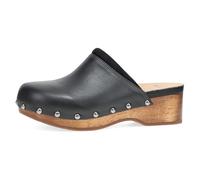 Dansko Andie Women’s Handcrafted Mule Clogs - Artisan Wood Sole Slip-On Shoes with Memory Foam Insole - Made in Brazil, Black, 9.5-10