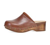 Dansko Andie Women’s Handcrafted Mule Clogs - Artisan Wood Sole Slip-On Shoes with Memory Foam Insole - Made in Brazil, Tan, 9.5-10