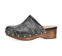 Dansko Andie Women’s Handcrafted Mule Clogs - Artisan Wood Sole Slip-On Shoes with Memory Foam Insole - Made in Brazil, Grey, 8.5-9