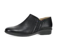 Dansko Cheryl Low Ankle Booties - Leather Slip-On Shoes with Removable Insole, Arch Support, Lightweight Rubber Outsole, Ideal for Work, Travel & All-Day Comfort, Black, 8.5-9 Wide