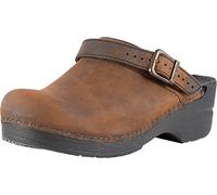 Dansko Ingrid Sling Back Mule Clog for Women - Anti-Fatigue Rocker Bottom Promotes Forward Foot Motion - Premium Leather Uppers for Long-Lasting Wear, Antique Brown, 9.5-10