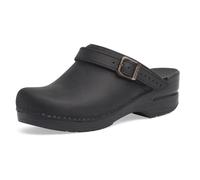 Dansko Ingrid Sling Back Mule Clog for Women - Anti-Fatigue Rocker Bottom Promotes Forward Foot Motion - Premium Leather Uppers for Long-Lasting Wear, Black Oiled, 9.5-10