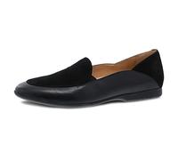 Dansko Lace Slip-On Loafer for Women - Comfortable Flat Shoes with Arch Support - Versatile Casual to Dressy Footwear - Lightweight Rubber Outsole, Black, 5.5/6