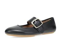 Dansko Matilda Women’s Leather Mary Jane Flat - Adjustable Hook-and-Loop Strap with Bold Buckle, Classic Ballet Silhouette, Comfort Shoe with Arch Support for Work or Casual Wear, Black, 6.5-7
