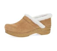 Dansko Pro Cozy Slip-On Clogs for Women - Rocker Sole and Arch Support for Comfort - Shearling Trim Details, Tan, 8.5-9