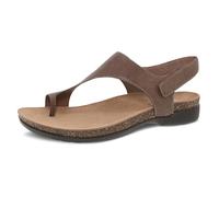 Dansko Reece Sandal for Women - Memory Foam and Cork Footbed for Comfort and Arch Support - Lightweight Rubber Outsole for Long-Lasting Wear with Hook & Loop Strap, Stone, 7.5-8