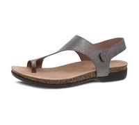Dansko Reece Sandal for Women - Memory Foam and Cork Footbed for Comfort and Arch Support - Lightweight Rubber Outsole for Long-Lasting Wear with Hook & Loop Strap, Pewter, 8.5-9