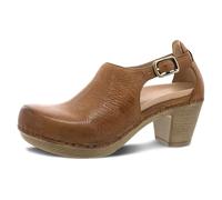 Dansko Sassy Stylish Upfront Closed Toe for Women - Energy-Return Footbed with Added Arch Support - Lightweight PU Outsole for Long-Lasting Wear - Great for All-Seasons Style, Tan Leather, 9.5-10
