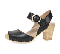 Dansko Tamra Peep Toe Sandal for Women - Quality Leathers and a Heel for a Classy, All-Day Look - Cushioned Footbed for All-Day Comfort, Black, 5.5-6