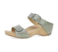 Dansko Tanya Slip-On Wedge Sandal for Women - Cushioned, Contoured Footbed for All-Day Comfort and Support - Hook & Loop Strap with Buckle Detail - Lightweight Rubber Outsole, Sage, 9.5-10