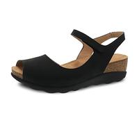 Dansko Women's Marcy Black Milled Cork Wedge Sandals 8.5-9 M US