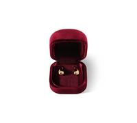 Dansmiy Resilient Velvet Earring Display Box for Anniversary, Stud Earrings Packaging Boxes, Jewelry Storage Organizer Small Case for Retail Travel (Red)