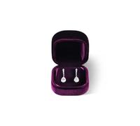 Dansmiy Resilient Velvet Earring Display Box for Anniversary, Stud Earrings Packaging Boxes, Jewelry Storage Organizer Small Case for Retail Travel (Purple)