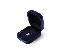 Dansmiy Resilient Velvet Necklace Display Box for Anniversary, Pendant Necklaces Packaging Boxes, Jewelry Storage Organizer Small Case for Retail Travel (Blue)