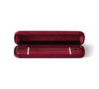 Dansmiy Resilient Velvet Pendant Necklace Display Box for Anniversary, Bracelet Storage Organizer Boxes, Long Chain Jewelry Packaging Case for Retail Travel (Red)