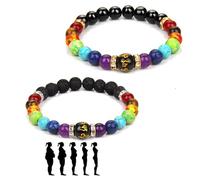DANSOAN 7 Chakra Amour Supreme Bracelet Chakras Arus, Health Bangle 7 Chakra Bracelet Healthbangle Lymphatic Drainage Chakra Bracelet Chakra Natural Stone Beaded Bracelet For Women And Men, 7.48
