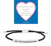 DANSOAN Dont Let The Hard Days Win Bracelet for Women Men, Handmade Braided Adjustable Wrap Stainless Steel Inspirational Bracelet Jewelry Gifts, One Size, Stainless Steel, no gemstone
