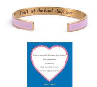 DANSOAN Don't Let The Hard Days Win Bracelet for Women Men Stainless Steel Inspirational Cuff Bracelets with Hidden Message Engraved Bracelet To My Best Friend Inspirational Gifts Gifts Jewelry, One