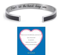 DANSOAN Don't Let The Hard Days Win Bracelet for Women Men Stainless Steel Inspirational Cuff Bracelets with Hidden Message Engraved Bracelet To My Best Friend Inspirational Gifts Gifts Jewelry, One