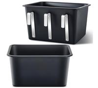 Dansydaisy 2 Pcs Horse Feed Bucket 8 Gallons Large Feed Tub with Hanging Arms Hook Over Feeder Plastic Universal Mountable Livestock Feed Tub Water Bucket Fence Feed Trough