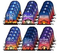 Dansydaisy 24 Pcs the Birth of Jesus Drawstring Bags Christmas Religious Nativity Drawstring Backpack Christmas Gift Bags for Xmas Wrapping Sunday School Church Party Favor Supplies, 14 x 18 Inch