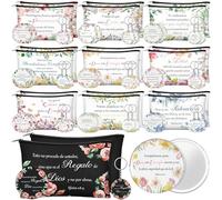 Dansydaisy 60 Pcs Christian Gifts for Women Religious Gifts Include 20 Canvas Makeup Bags 20 Bible Verse Mini Mirror 20 Inspirational Bible Keychains Church Favors for Women Mother Sister, multicolor