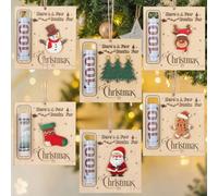 Dansydaisy Christmas Money Holders Xmas Party Cash Holder Gifts Bulk Wooden Hanging Christmas Ornament Here's a Few Buck for Xmas Party Favors (6 Pcs,Vintage Style)