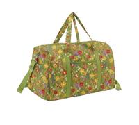 Dansydaisy Large Quilted Travel Duffle Bag for Women Floral Portable Gym Lightweight Weekender Bag with Zipper Pockets Workout Grocery Pouch Duffle Pouch for Travel Work, yellow and green, Yellow