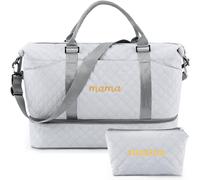 Dansydaisy Travel Duffle Bag with Shoes Compartment Hospital Bag for Women Labor Delivery Carry on Weekender Gym Handbag Gift, Gray, 20 x 13.8 x 9.4 inches, Mama