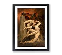 Dante And Virgil By William Adolphe Bouguereau Classic Painting Framed Print | A2 Black Framed Wall Art | Ready to Hang | Classic Historical Picture | Living Room Bedroom Lounge Office