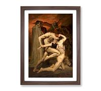 Dante And Virgil By William Adolphe Bouguereau Classic Painting Framed Print | A3 Walnut Framed Wall Art | Ready to Hang | Classic Historical Picture | Living Room Bedroom Lounge Office