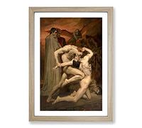 Dante and Virgil by William Adolphe Bouguereau Framed Print | A2 Oak Framed Wall Art | Ready to Hang | Modern Nature Picture | Living Room Bedroom Lounge Office