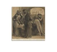 Dante Gabriel Rossetti A Passover in The Household of Joseph And Zacharias, C. 1850s Wall Art Poster Oil Painting Prints Canvas Home Decor for Living Room Wall Art Bedroom Prints Home Decor Hanging P