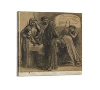 Dante Gabriel Rossetti A Passover in The Household of Joseph And Zacharias, C. 1850s Wall Art Poster Oil Painting Prints Canvas Home Decor for Living Room Wall Art Canvas Prints Hanging Picture Home D